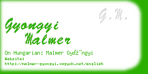 gyongyi malmer business card